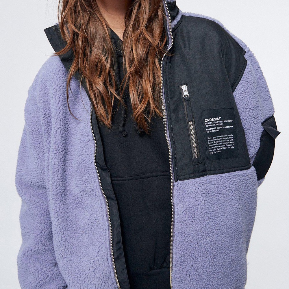 Dr.Denim Piper Pile Jacket Blue Granite